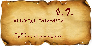 Világi Talamér névjegykártya